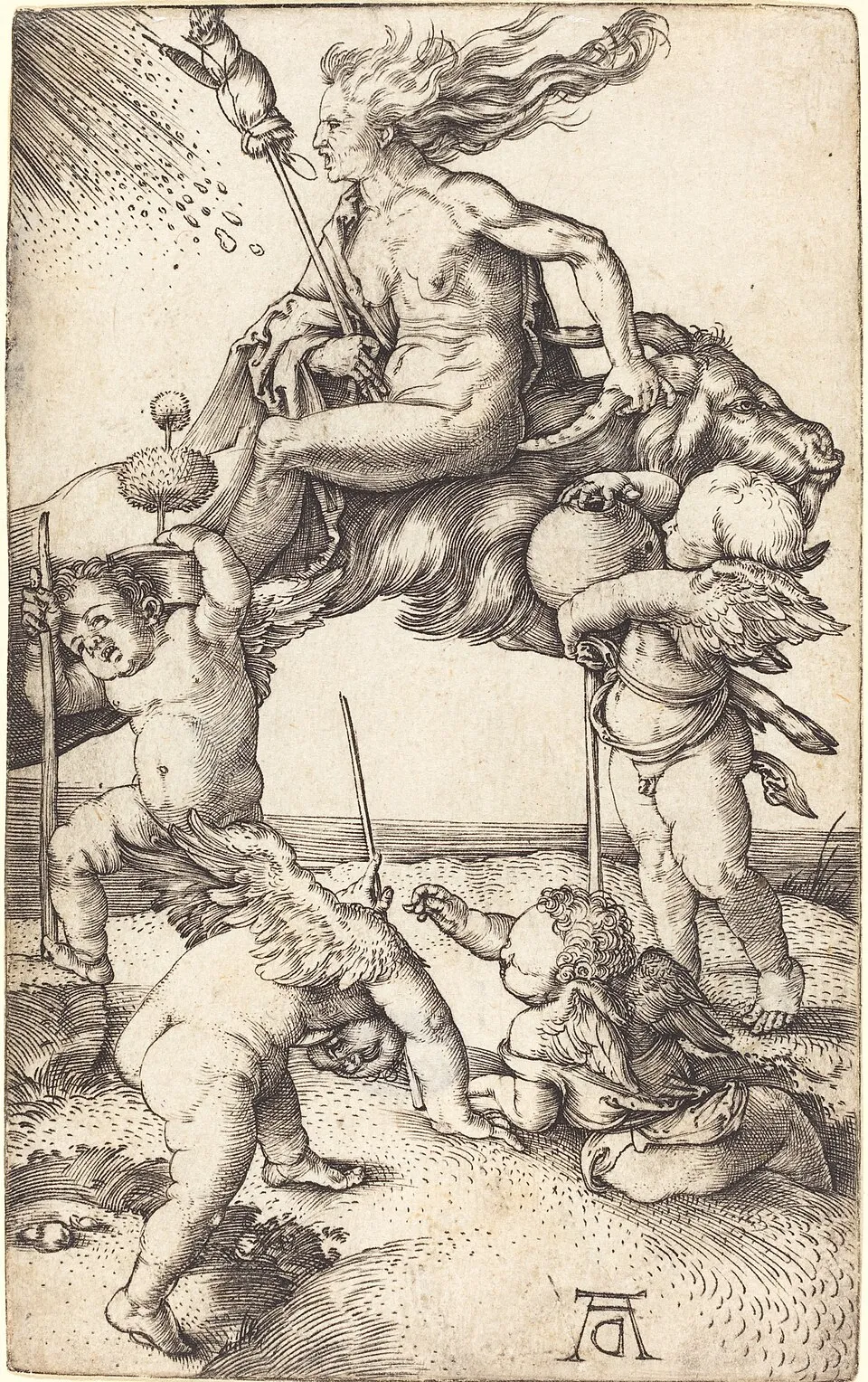 Albrecht Dürers Hexendarstellung passt gut zur dunklen Gegenwelt von Kudlak, Štrige und anderen schädlichen Gestalten des Volksglaubens.