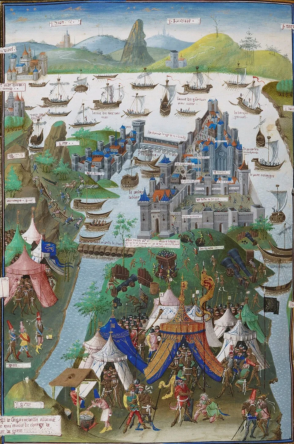 Diese historische Darstellung des Falls von Konstantinopel zeigt den Angriff von Mehmeds Heer auf die byzantinische Hauptstadt im Jahr 1453.