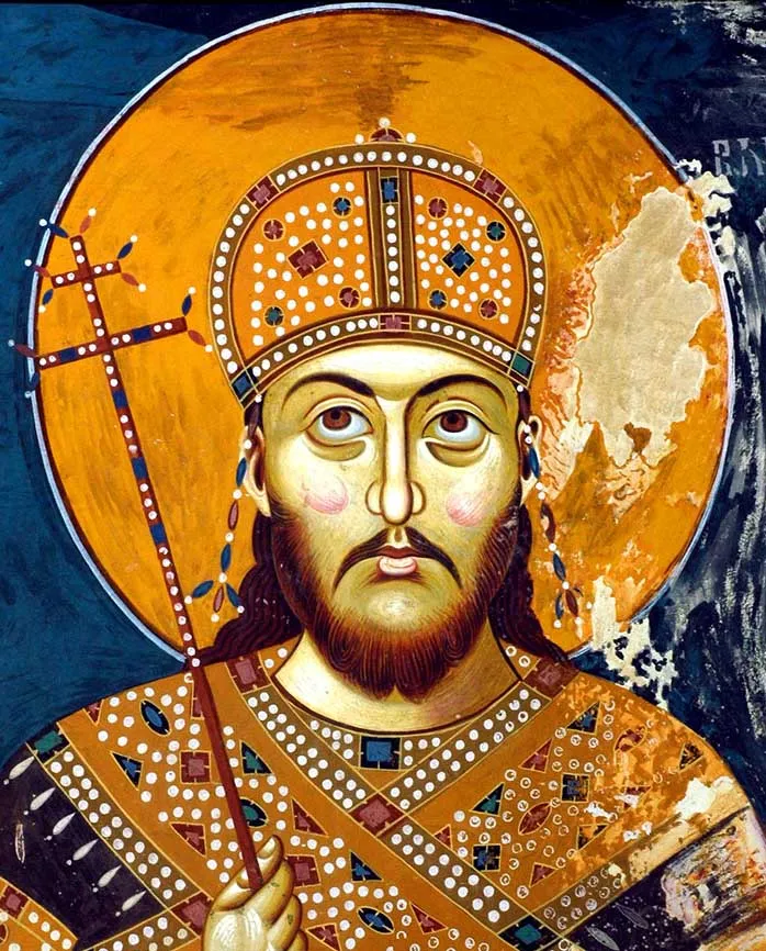 Gemälde von Miloš Obilić aus dem Jahr 1861 von Aleksandar Dobrić. Die Darstellung zeigt ihn als heroische Figur der serbischen Erinnerungskultur.