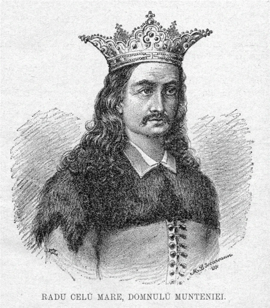 Posthume Illustration von Radu dem Schönen aus dem Jahr 1881. Diese Darstellung passt gut zur späteren Erinnerung an seine Figur.