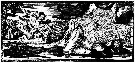Ein deutscher Holzschnitt von 1722 zeigt die frühe moderne Vorstellung eines Werwolfs.